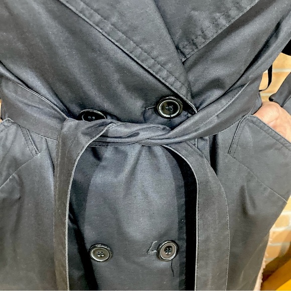 VINTAGE Pierre Dalby Paris Plaid Lined Long Belted Trench Coat Women’s L - Picture 8 of 11